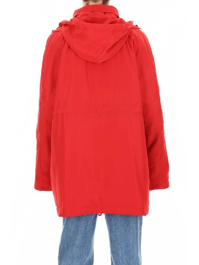 Shop Martine Rose Midi Parka In Red (red)