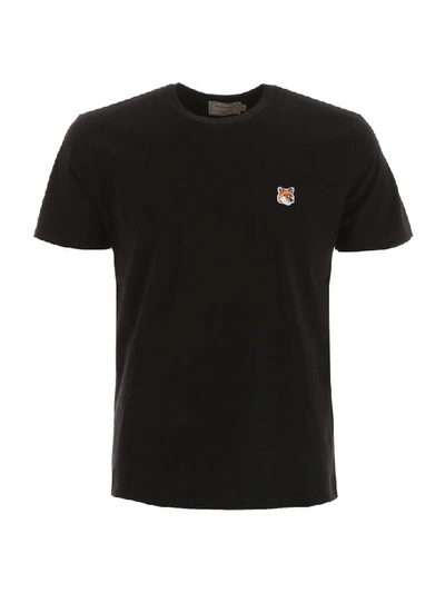 Shop Maison Kitsuné T-shirt With Fox Patch In Black (black)