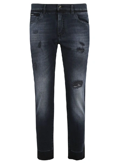 Shop Dolce & Gabbana Distressed Jeans In Blue