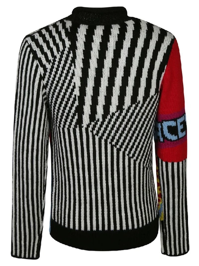 Shop Versace Knitted Sweater In Multicolor