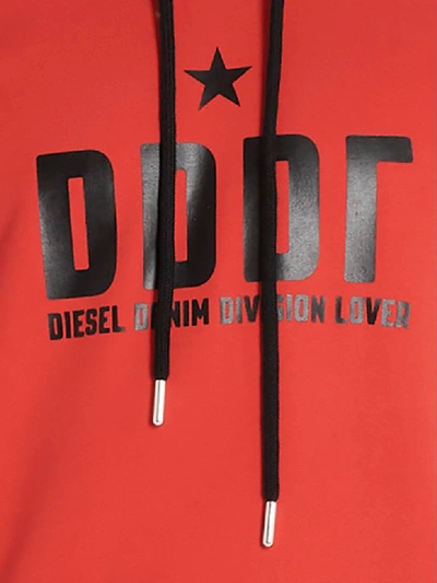 Shop Diesel Dddl Hoodie In Red