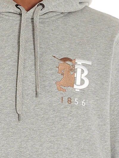 Shop Burberry Hunter Hoodie In Grey