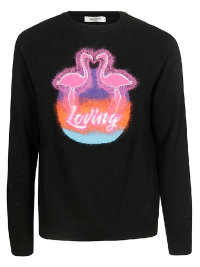 Shop Valentino Loving Sweater In Black