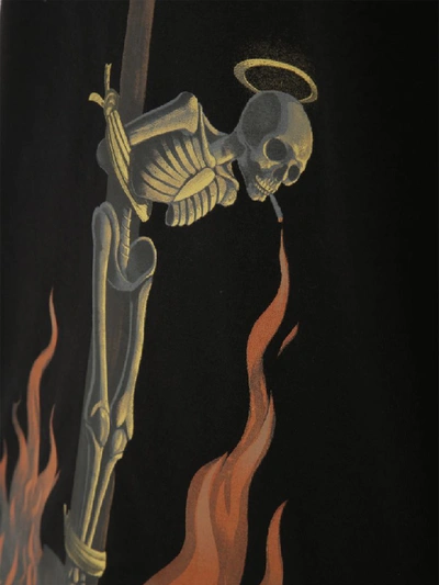 Shop Palm Angels Burning Skeleton T-shirt In Black