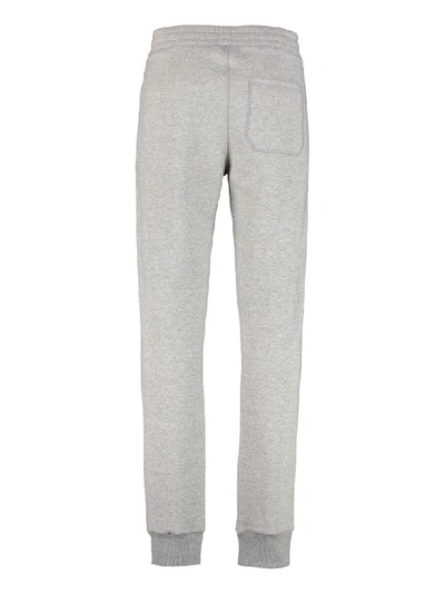 Shop Lanvin Cotton Sweatpants With Embroidery In Grey