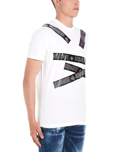 Shop Dsquared2 Tape Logo T-shirt In White