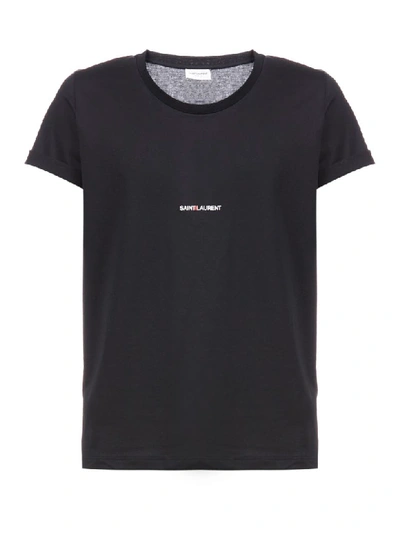 Shop Saint Laurent Short Sleeve T-shirt In Noir/naturel