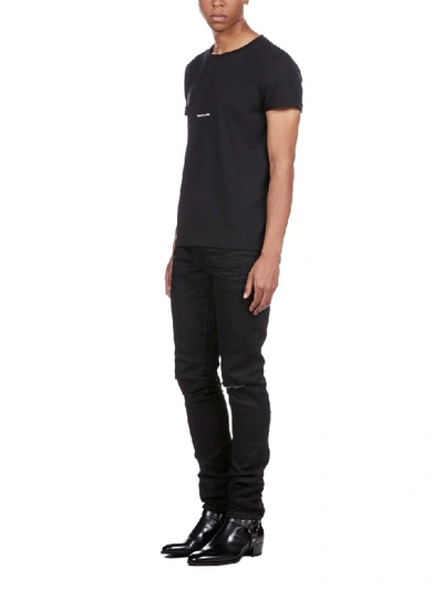 Shop Saint Laurent Short Sleeve T-shirt In Noir/naturel