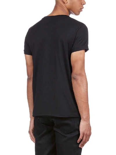 Shop Saint Laurent Short Sleeve T-shirt In Noir/naturel