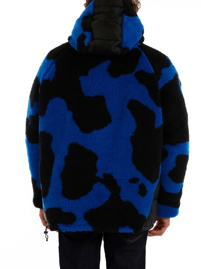 Shop Marcelo Burlon County Of Milan Camouflage Sherling Bomber In Blue