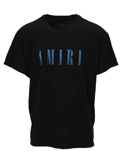 Shop Amiri Logo Print T-shirt In Black Blue