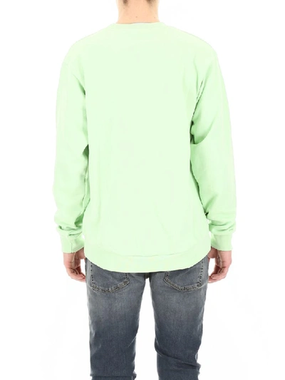 Shop Martine Rose Sweatshirt With Embroidered Logo In Pistacchio Neon (green)