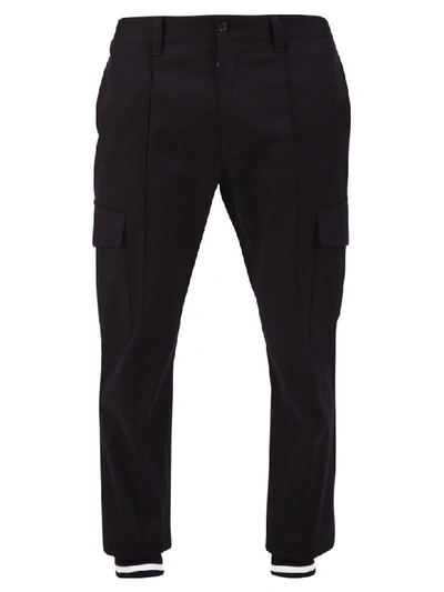 Shop Dolce & Gabbana Cotton Cargo Trousers In Black