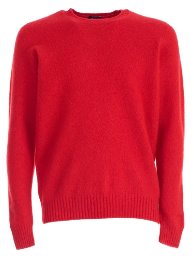 Shop Drumohr Sweater Crew Neck Wool In Rosso
