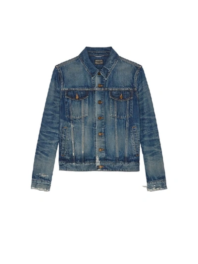 Shop Saint Laurent Classic Denim Jacket In California Blue