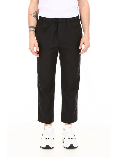 Shop Oamc Cropped Trousers In Black (black)