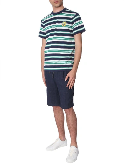 Shop Maison Kitsuné Striped T-shirt In Multicolor