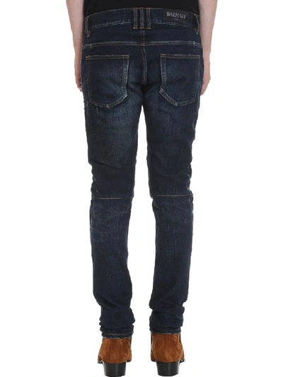 Shop Balmain Jeans In Blue Denim