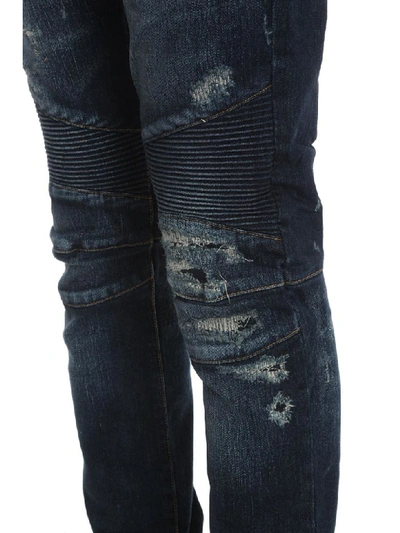 Shop Balmain Jeans In Blue Denim