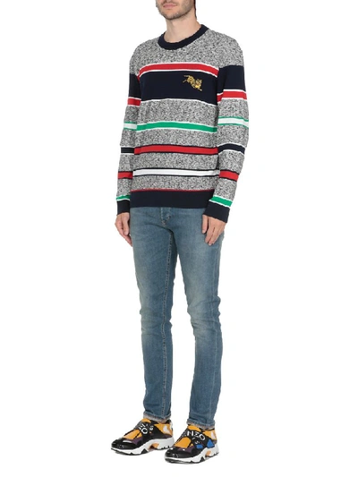 Shop Kenzo Tiger Sweater In Pale Grey