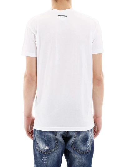 Shop Dsquared2 D2 T-shirt In White+black (white)