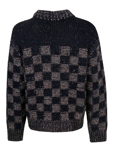 Shop Marni Knitted Sweater In Black/multicolor