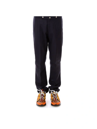 Shop Burberry Classic Trs Snap Trousers In Black