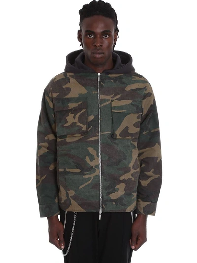 Shop Rhude Quilted Cargo Sweatshirt In Camouflage Cotton