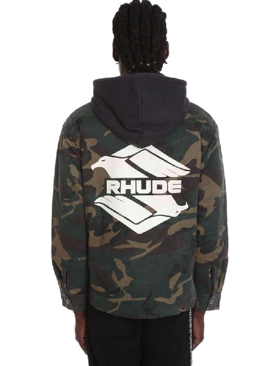 Shop Rhude Quilted Cargo Sweatshirt In Camouflage Cotton