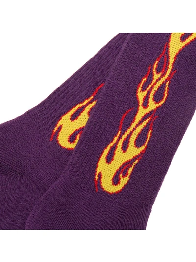 Shop Palm Angels Flame Socks In Pink