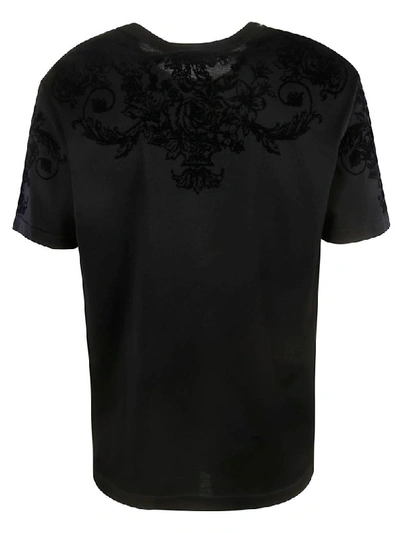 Shop Dolce & Gabbana Brocade Crew Neck T-shirt In Black