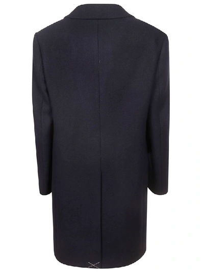 Shop Mp Massimo Piombo Double Breasted Button Coat In Blue/black