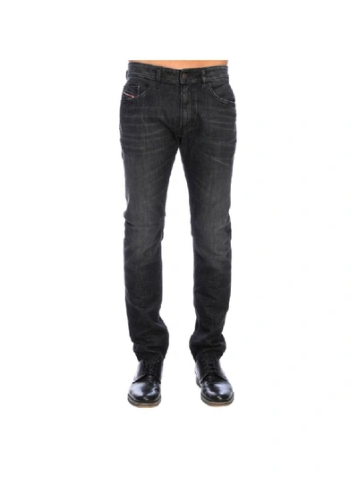 Shop Diesel Thommer Slim Skinny Stretch Denim Jeans With 5 Pockets In Black