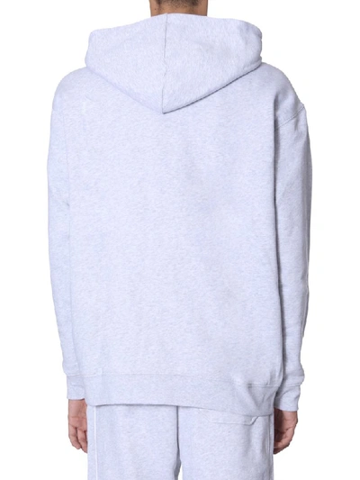 Shop Msgm Hooded Zip Sweatshirt In Grigio
