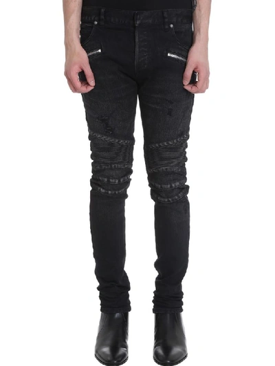 Shop Balmain Jeans In Black Denim