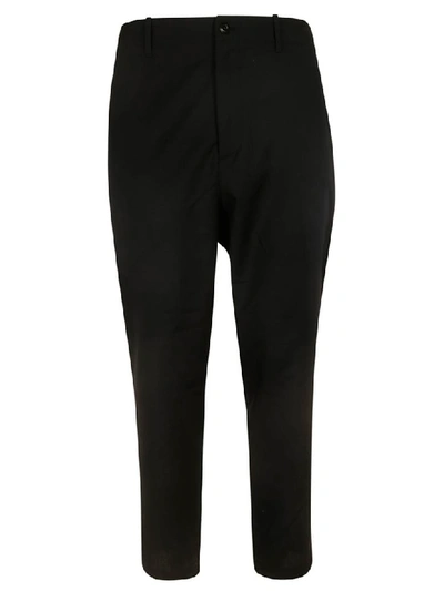 Shop Oamc Cropped Trousers In Black