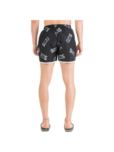 Shop Gcds Iconic Varsity Modernist Swimming Trunks In Nero