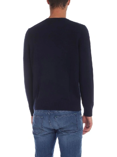 Shop Brooks Brothers Round Neck Wool In Blue