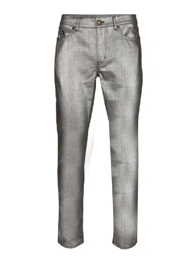 Shop Saint Laurent Jeans In Silver