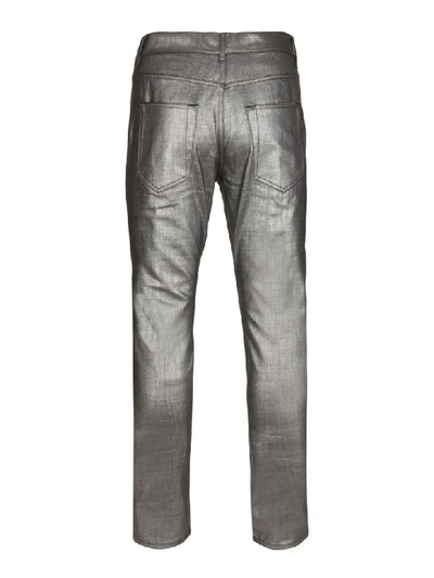 Shop Saint Laurent Jeans In Silver