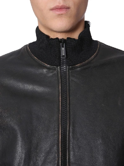 Shop Golden Goose Bomber With Logo In Nero