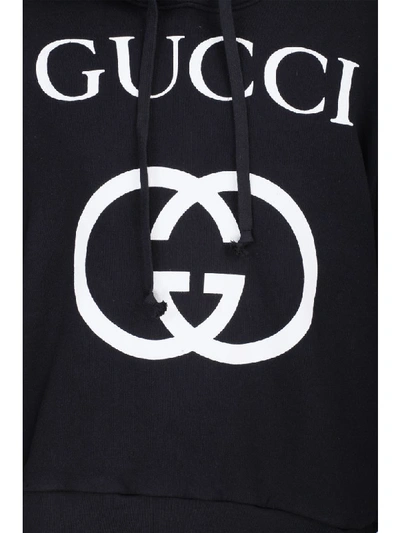Shop Gucci Hooded Sweatshirt In Nero