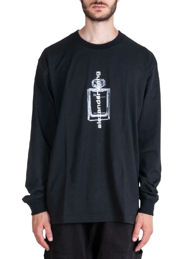 Shop Alexander Wang Long Sleeve Graphic Jersey T-shirt Black In Nero