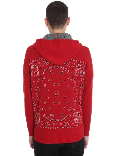 Shop Alanui Cardigan In Red Cashmere And Wool