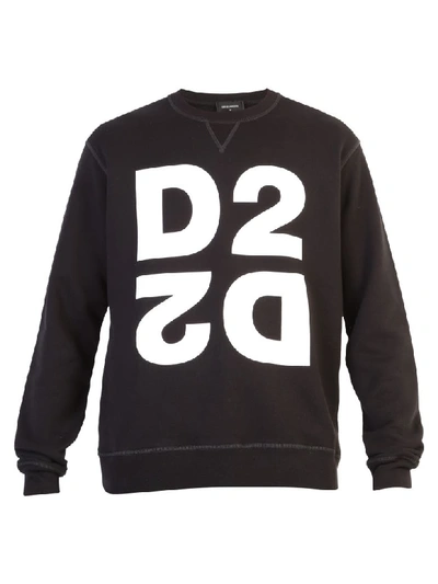 Shop Dsquared2 Printed Sweatshirt In Black
