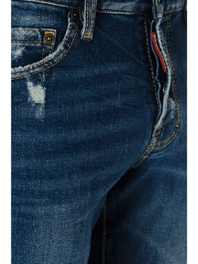 Shop Dsquared2 Stone Washed Denim Cotton Jeans
