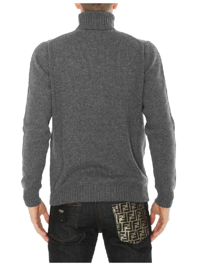 Shop Fendi Logo Sweater In Grey