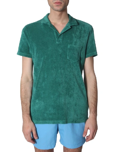Shop Orlebar Brown Therry Polo T-shirt In Verde