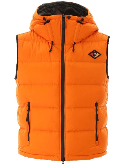 Shop Burberry Padded Vest In Bright Orange (orange)