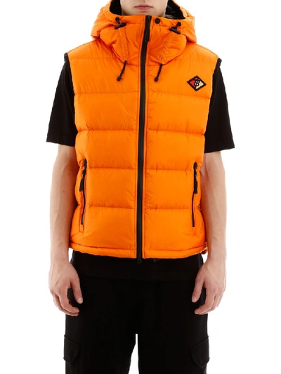 Shop Burberry Padded Vest In Bright Orange (orange)